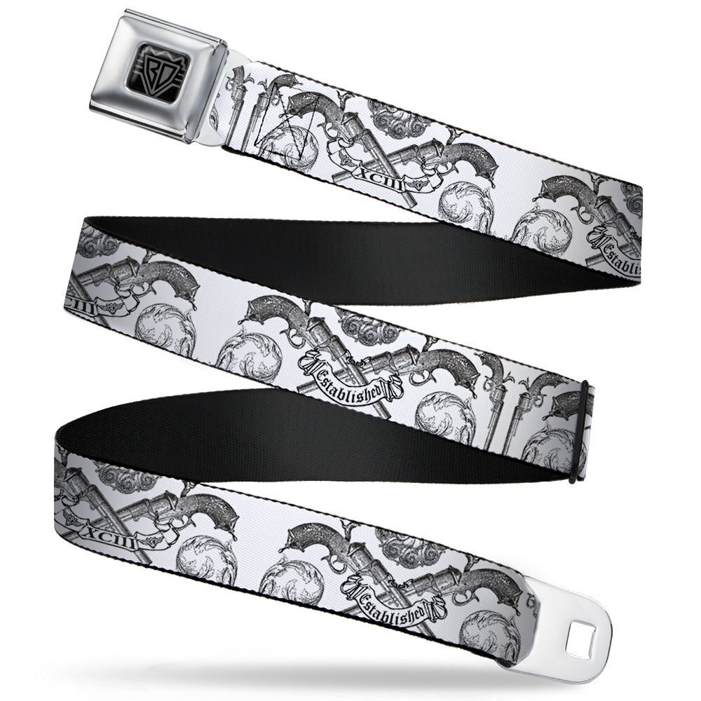 3602 Seatbelt Belt - BD Est. 93 White - 1.0" Wide - 20-36 Inches in Length